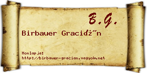 Birbauer Gracián névjegykártya
